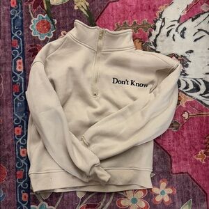 Cream Half-Zip Sweatshirt